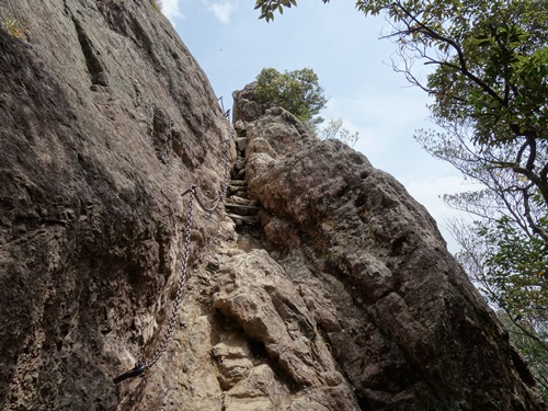 天童岩の登り